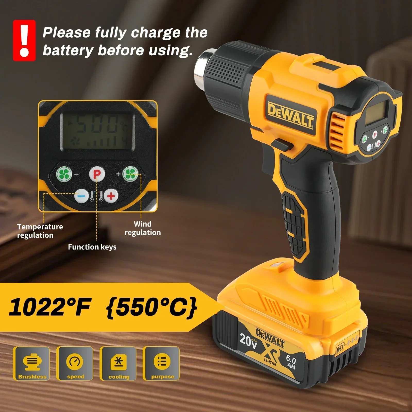 DeWALT DCE530 20V draadloze he - Heat Gun Small recensie en prijs