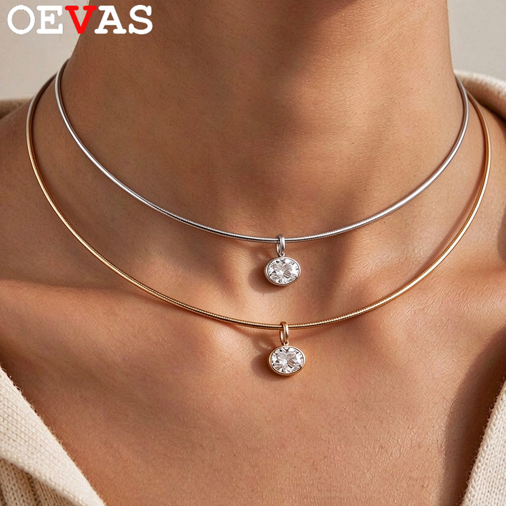 OEVAS 2-4CT Oost-West Ovaal Ge - Bezels Set Pendant recensie en prijs